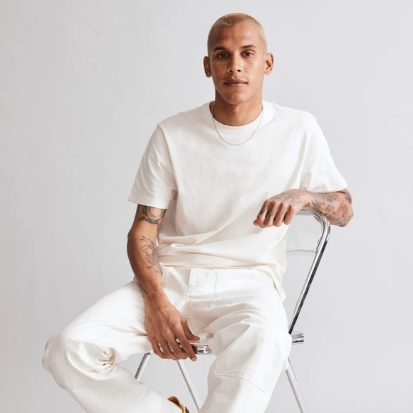 Madewell soft white Garment-Dyed Allday Crewneck Tee - Picture 2 of 5